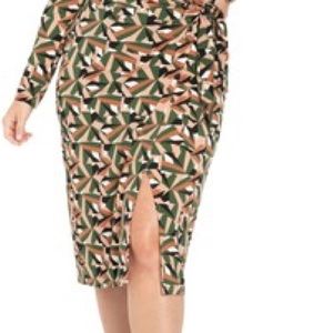 Eloquii Size 20 Geometric Print Wrap Dress
